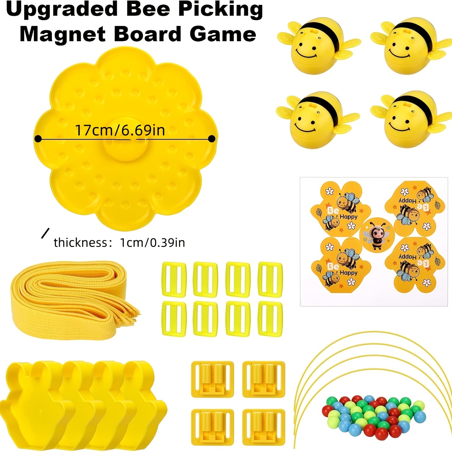69pcs Magnetic STEM Honeycomb Fishing Game Set with Puzzle Board & Bee-Shaped Magnets - Multiplayer Tabletop for 3-8 Years, Fine Motor Skills, Birthday/Christmas/Halloween Party Games, Parent- Learning Activities (Classroom G