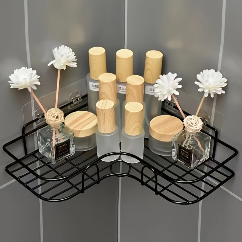 Corner Shower Rack - Rust-Resistant, Wall-Mounted Bathroom Storage Shelf, Ideal for Holding Shampoo, Toner, And Cosmetics.