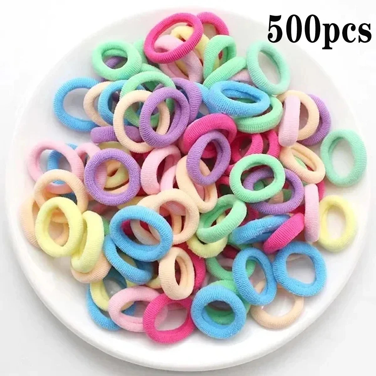 200PCS Women Girls Colorful Nylon Elastic Hair Bands Ponytail Hold Small Hair Tie Rubber Bands Scrunchie Hair Accessories