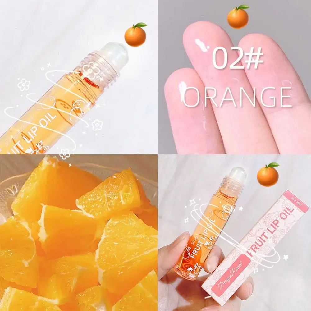 6 Colors Roll-on Fruit Essence Lip Balm Lip Oil Lip Moisturizing Mirror Primer Lip Lipstick Hydrating random Gloss Transparent