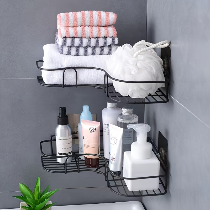 Corner Shower Rack - Rust-Resistant, Wall-Mounted Bathroom Storage Shelf, Ideal for Holding Shampoo, Toner, And Cosmetics.