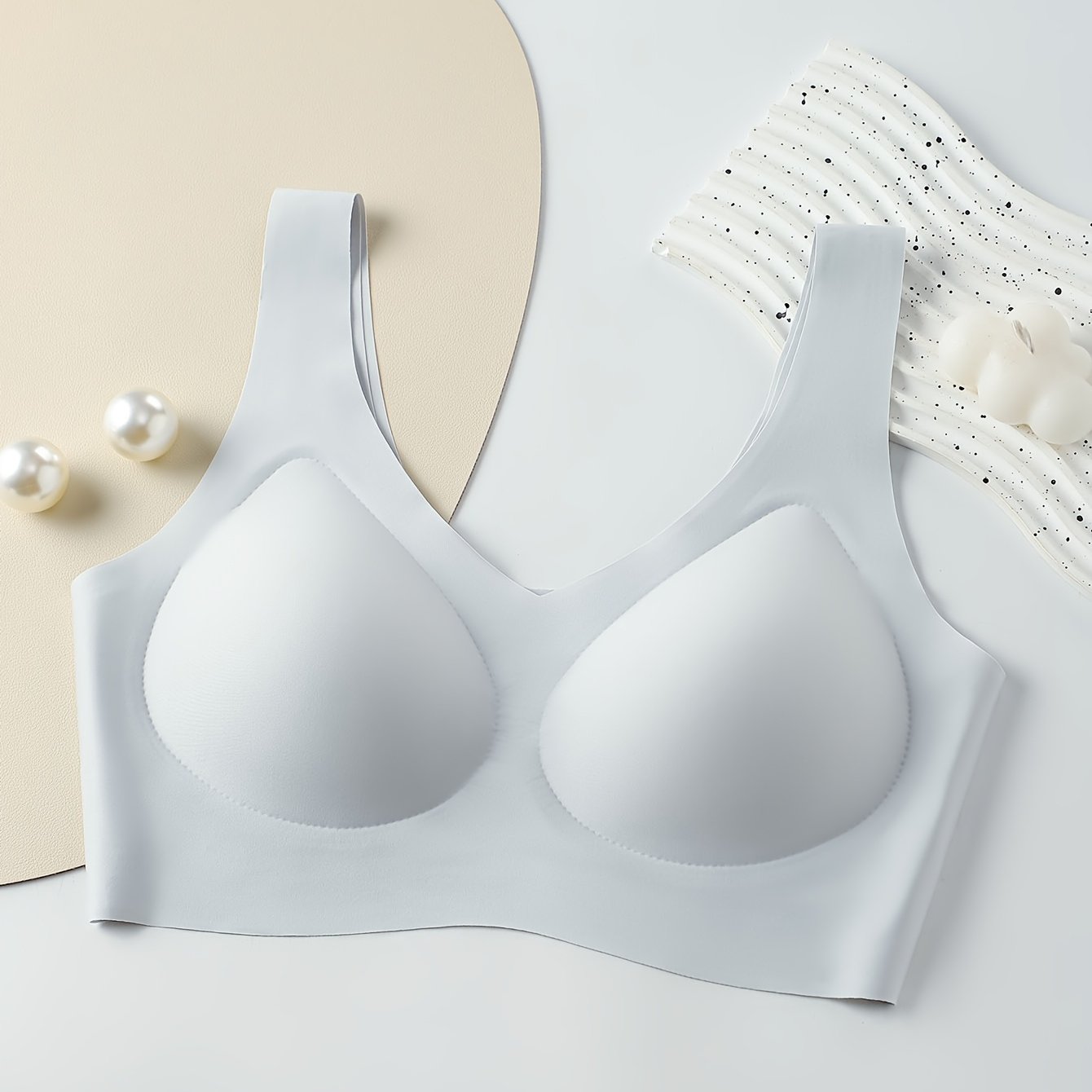 [Seamless Wireless Bra] Seamless Wireless Bra | Comfortable, Non-Slip, Light Support for Women, Casual & Sports Wear, Solid Color, Padded Design, Comfortable Undergarment | Seamless Bra | Comfortable Fit, Seamless Bra For Wom