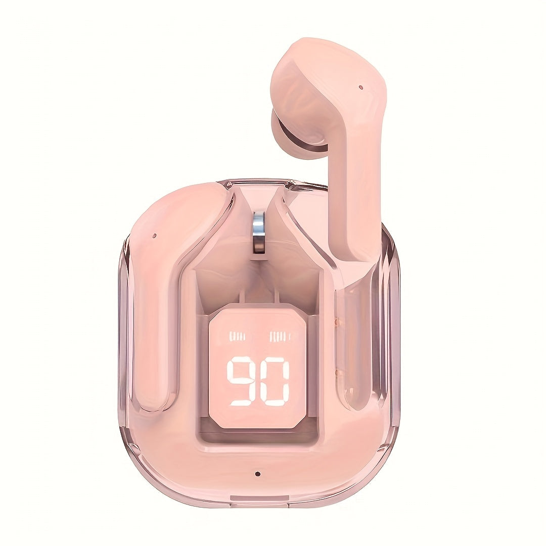Wireless Transparent Earbuds with LED Digital Display, Enjoy an Immersive Gaming Experience, HiFi Stereo Sound, Controls, and High-Definition Calls, Suitable for Outdoor Activities, Gaming, and Calls, Long-Lasting Battery for