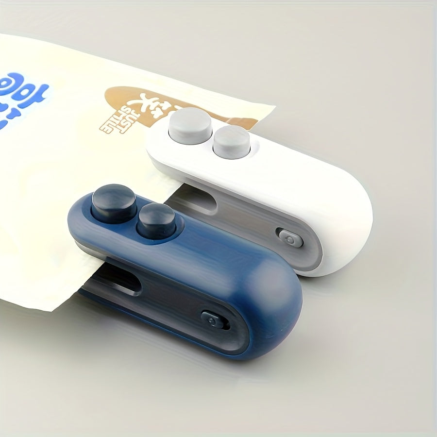 [Bag sealer] 2pcs Snack Bag Sealer Set | 1 Sealer + 1 USB Charging Cable, Built-in Lithium Battery, Low Power Consumption, Hand-Press Magnetic Design, Portable for Home / Picnic / Outing / Travel, Chip & Cookie Bag Sealing To