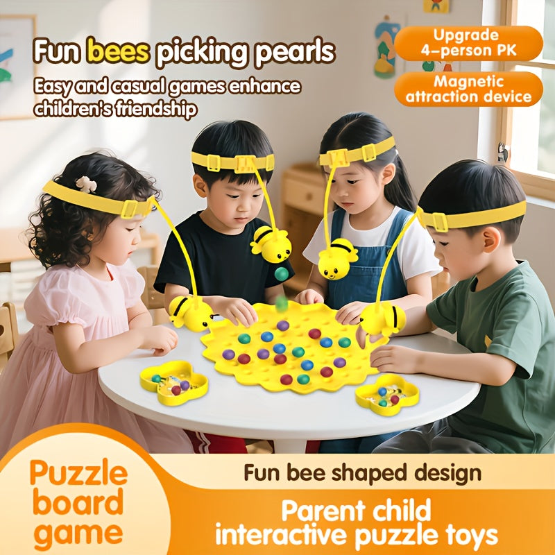 69pcs Magnetic STEM Honeycomb Fishing Game Set with Puzzle Board & Bee-Shaped Magnets - Multiplayer Tabletop for 3-8 Years, Fine Motor Skills, Birthday/Christmas/Halloween Party Games, Parent- Learning Activities (Classroom G