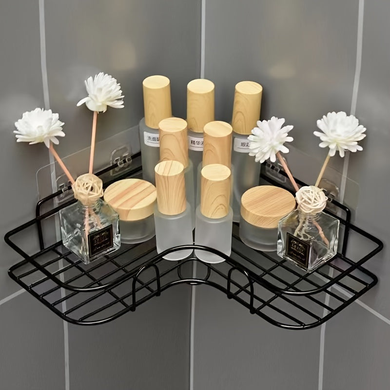 Corner Shower Rack - Rust-Resistant, Wall-Mounted Bathroom Storage Shelf, Ideal for Holding Shampoo, Toner, And Cosmetics.